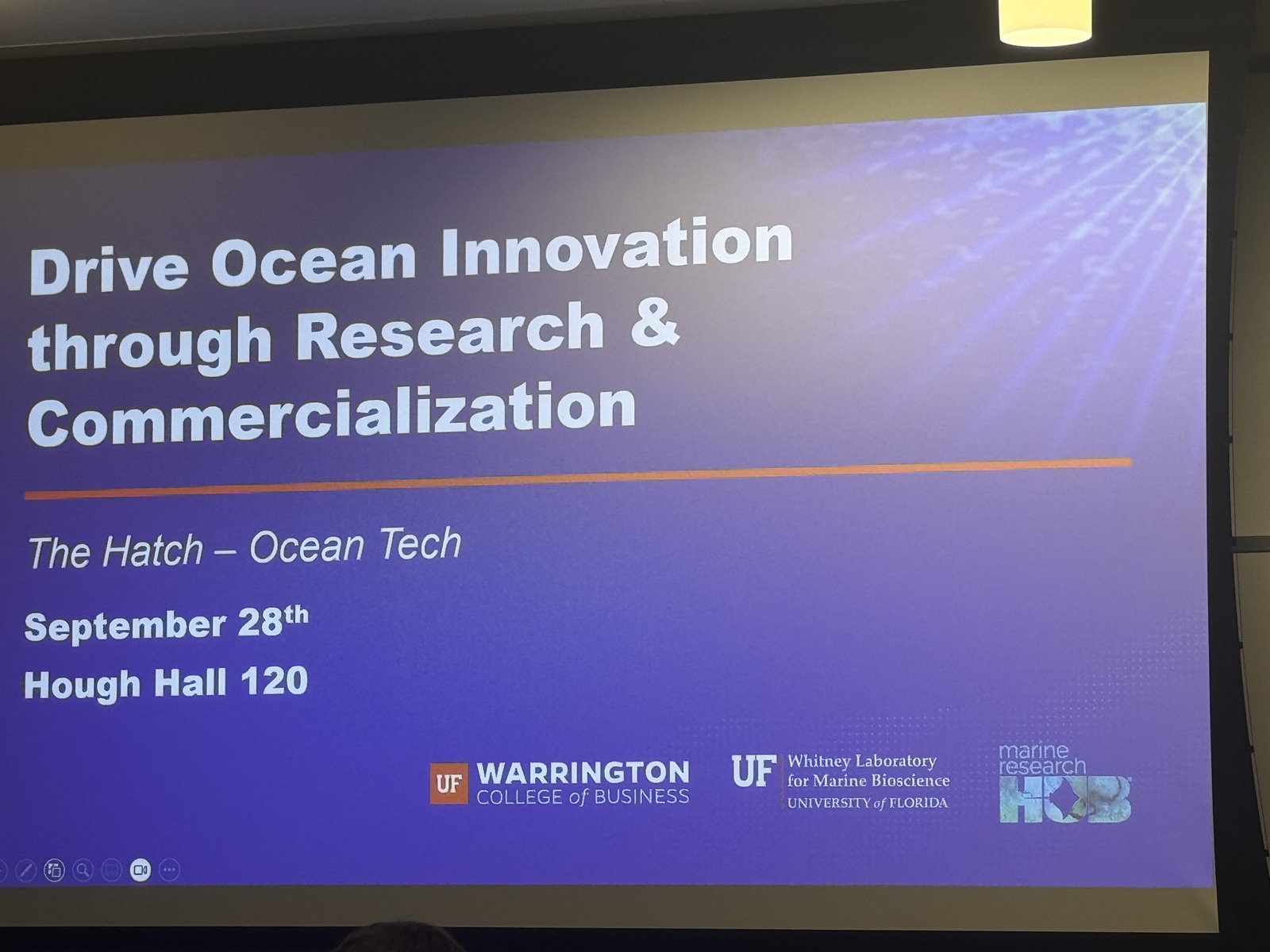 The Hatch Ocean Tech panel presentation at Hough Hall